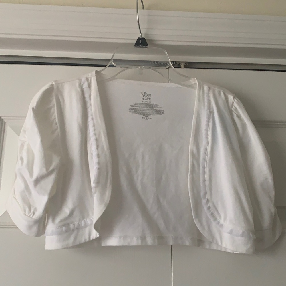 Children’s place, white, size extra large, sweater